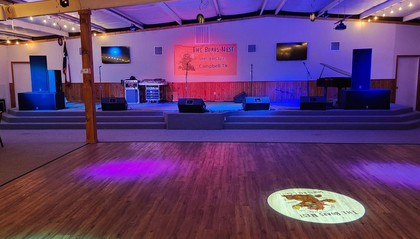 Live music stage and dance floor
